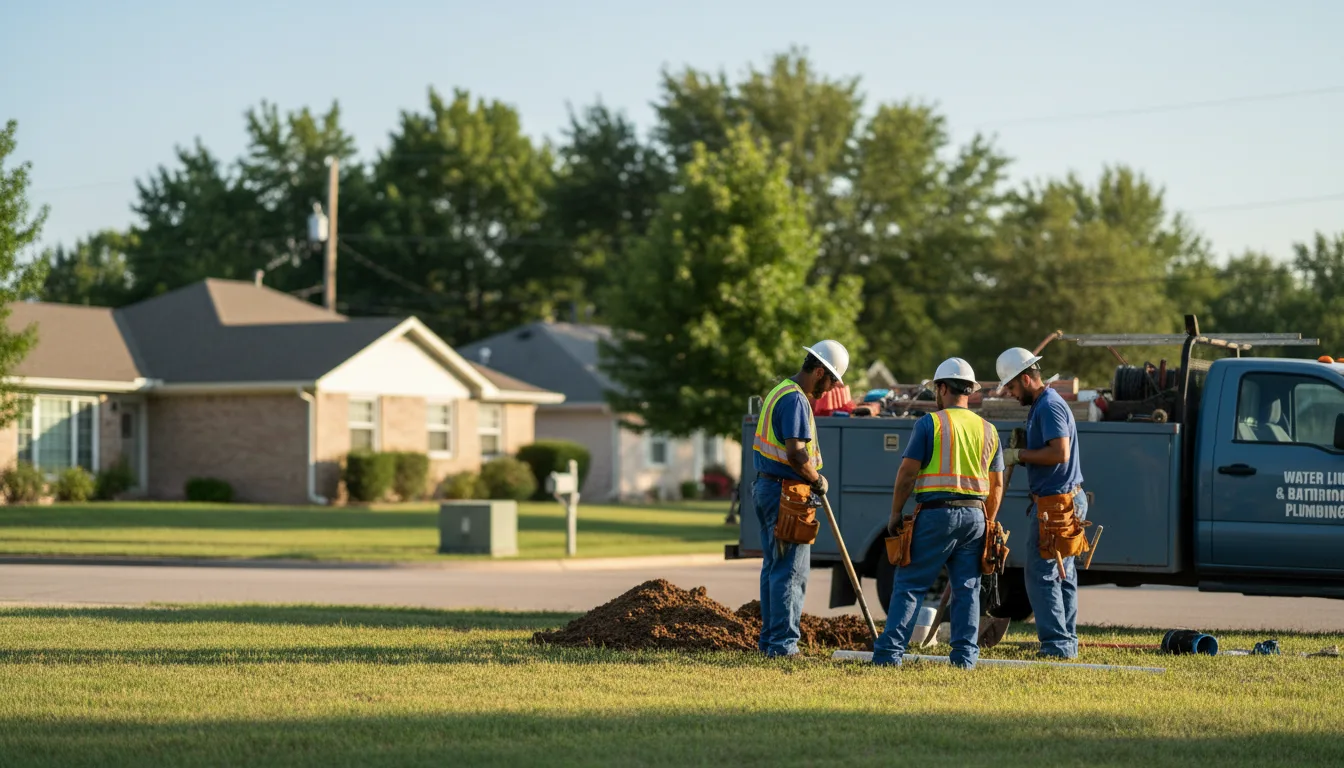 Residential water line and bathroom plumbing service in Clymer, PA